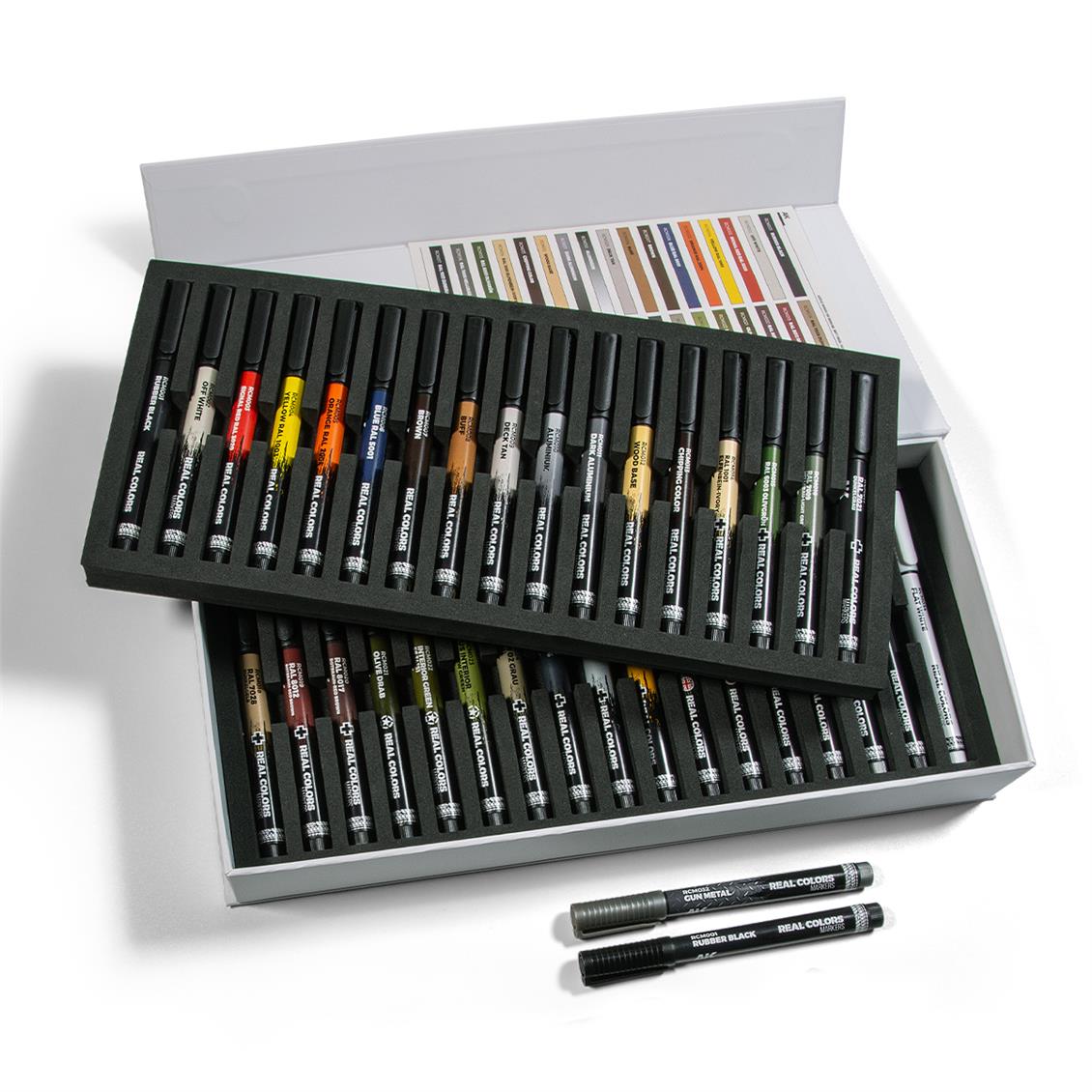 AK RCM150 Real Colors Marker Özel Mukavva Kutuda Komple Set, 34 Adet