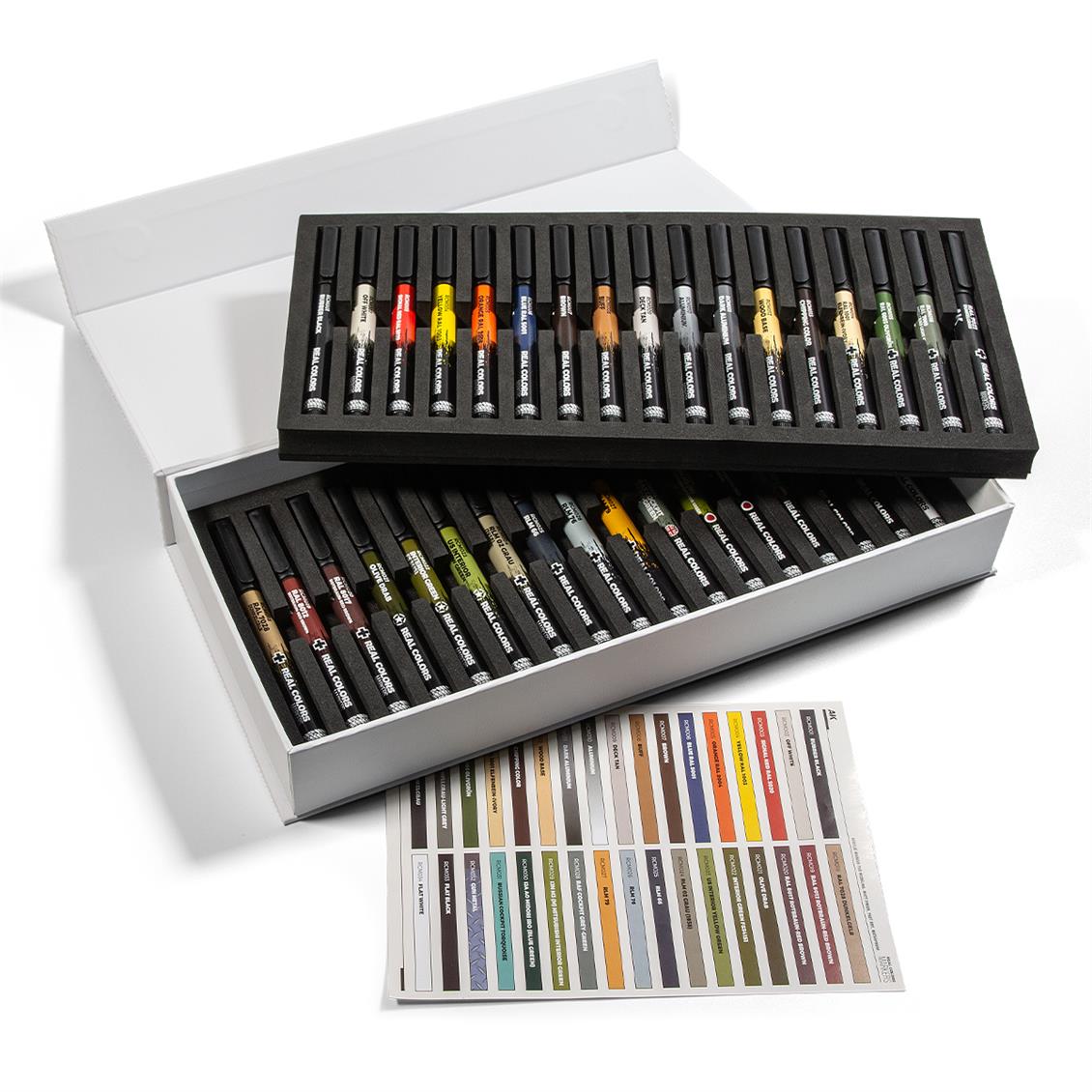 AK RCM150 Real Colors Marker Özel Mukavva Kutuda Komple Set, 34 Adet