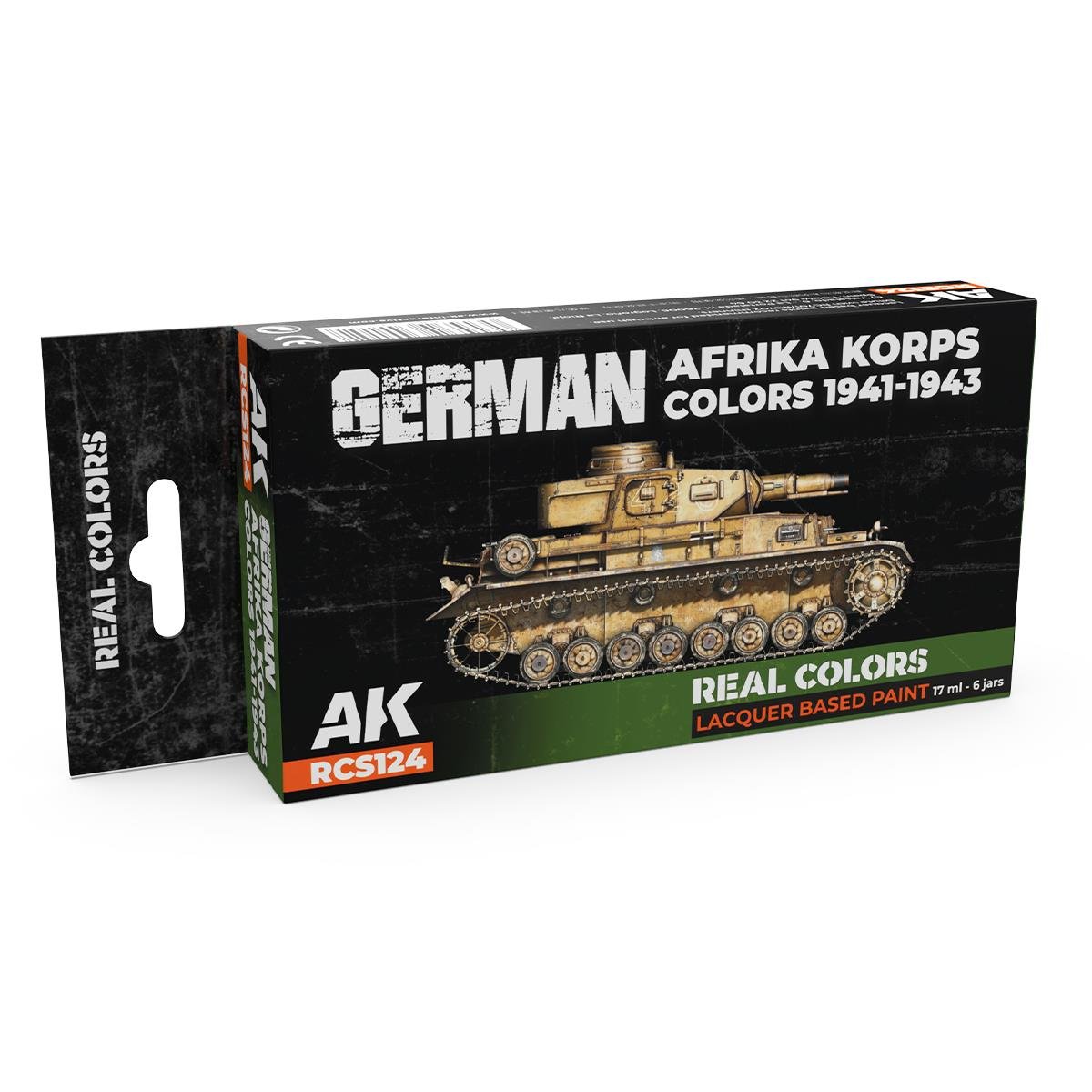 AK RCS124 6x17 ml. Real Colors Alman Afrika Kolordusu Renkleri (1941-1943), Lacquer Model Boyası Seti