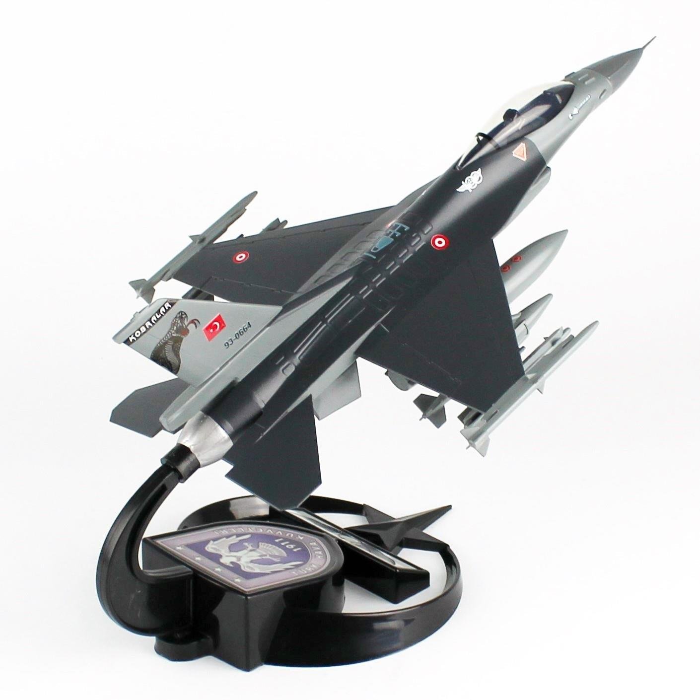 AkbaModel 1/48 F-16 Kobra Filo Muharip Savaş Uçağı, Sergilemeye Hazır Standlı Model