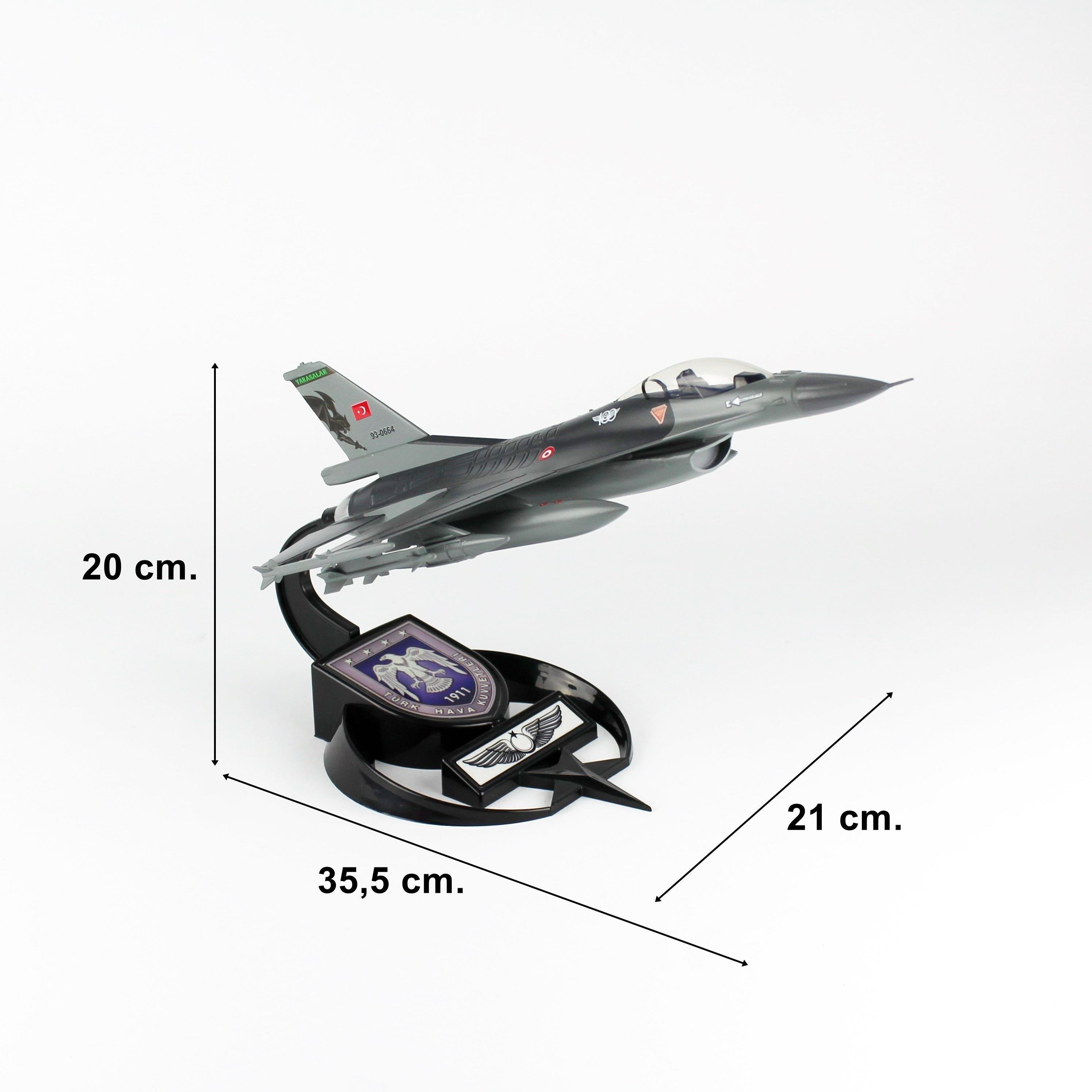 AkbaModel 1/48 F-16 Yarasa Filo Muharip Savaş Uçağı, Sergilemeye Hazır Standlı Model