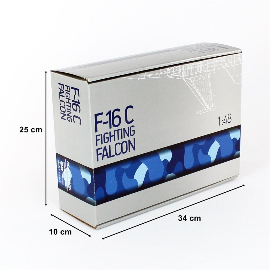 AkbaModel 1/48 Ölçek, F-16 Kaplan Filo Muharip Savaş Uçağı, Sergilemeye Hazır Standlı Model