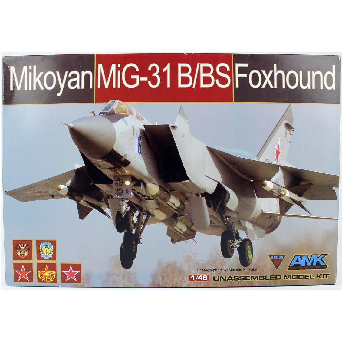 AMK 88008 1/48 Ölçek, Rus Mig-31 B/BS Foxhound, Savaş Uçağı Plastik Model Kiti