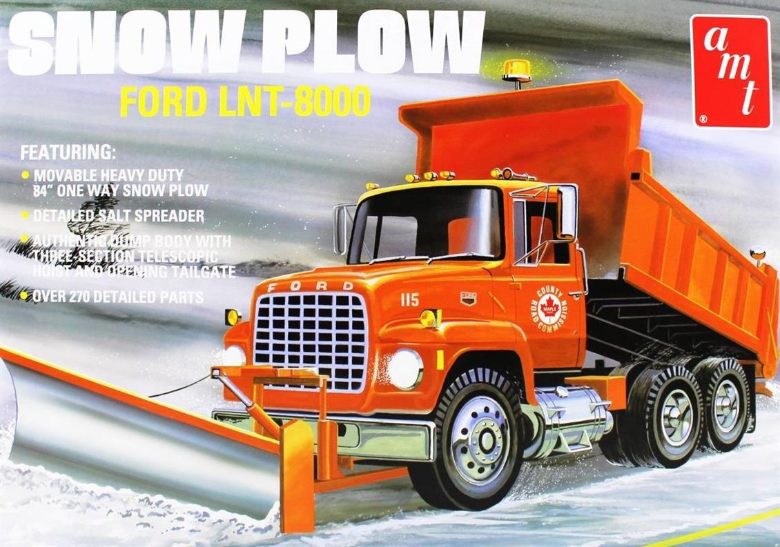 AMT 1178 1/25 Ford LNT-8000 Snow Plow Kar Küreme Kamyonu Demonte Plastik Maketi