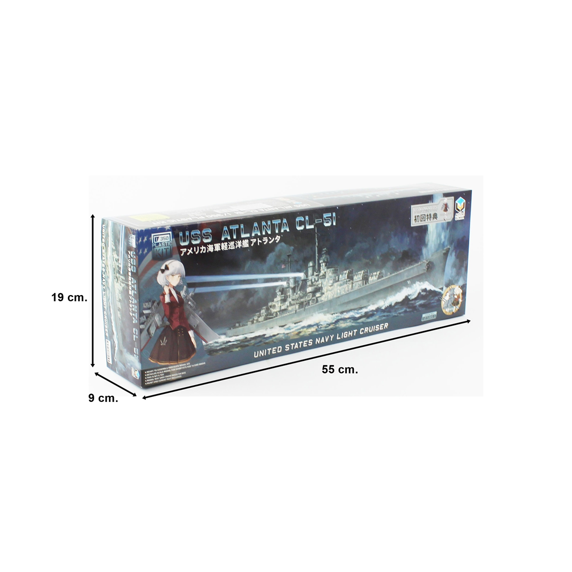 Aotori Bunka 35011 1/350 Ölçek, US Light Cruiser USS Atlanta CL-51, Savaş Gemisi Plastik Model Kiti