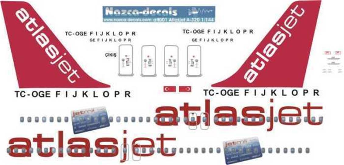 ATJ001 1/144 ATLASJET DECAL-STANDARD SCHEME WİTH C