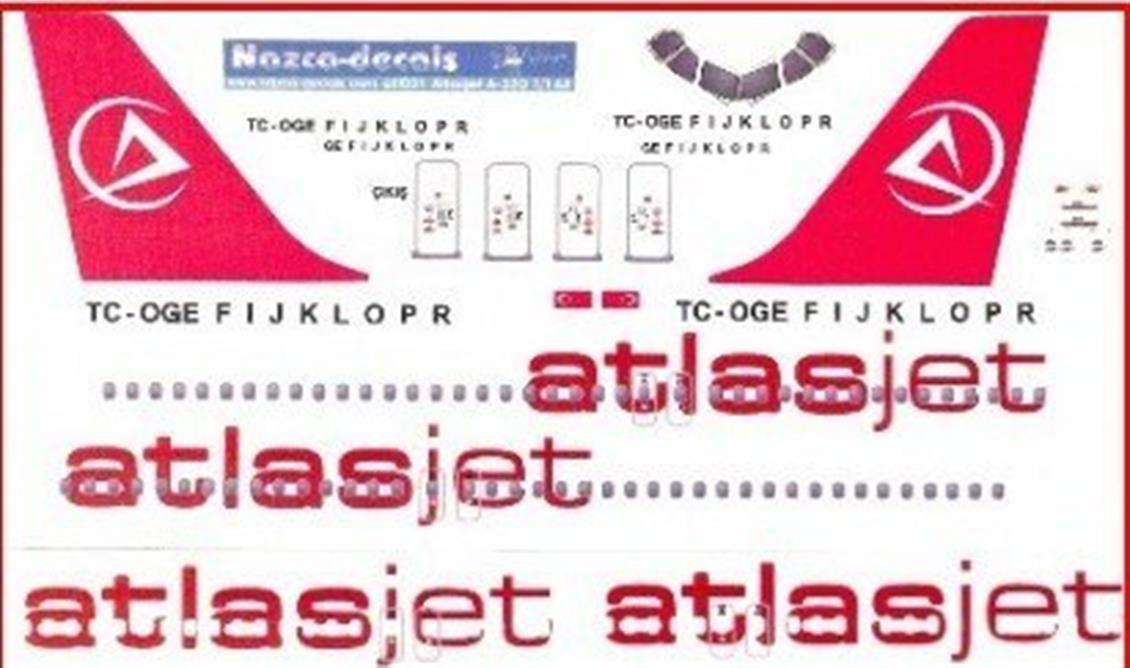 ATJ002 1/144 ATLASJET DECAL-NEW SCHEME WİTH NEW TA