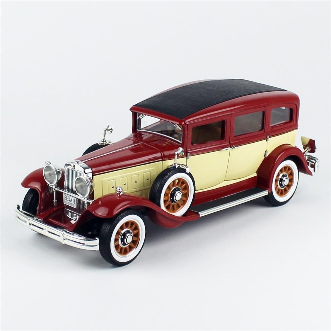 AutoWorld AW304 1/18 Ölçek, 1931 Peerless Master 8 Sedan, Kahve Krem, Sergilemeye Hazır Metal Araba Modeli