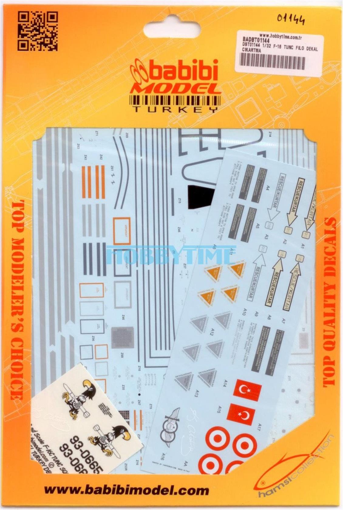 Babibi DBT01144 1/32 F-16 Tunç Filo, Dekal Çıkartma