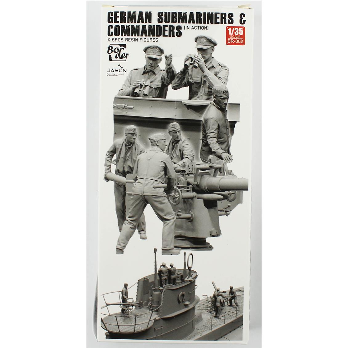 Border BR-002 1/35 Ölçek, Alman Denizaltı Personeli ve Komutanları Resin Figür Kiti, 6 Adet
