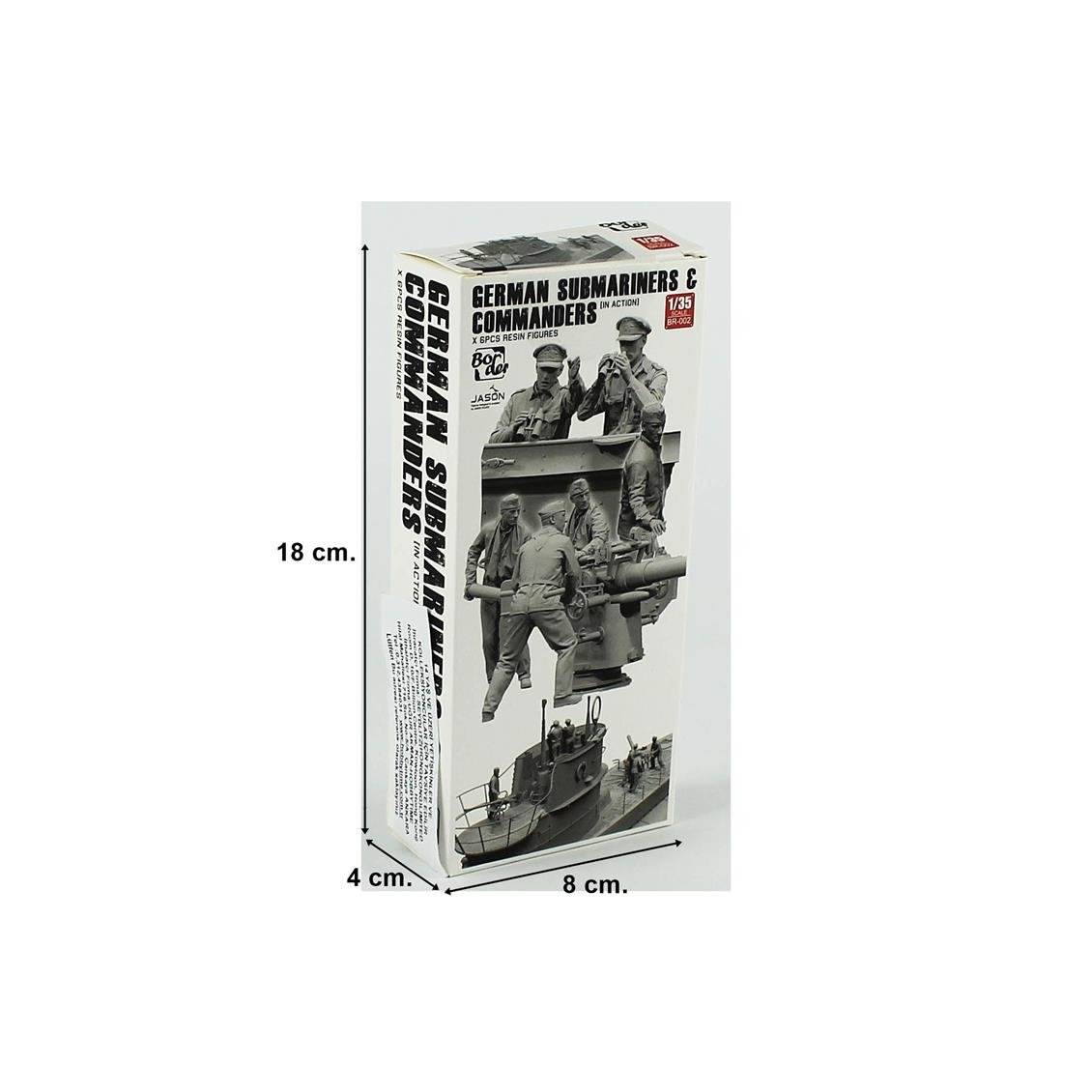 Border BR-002 1/35 Ölçek, Alman Denizaltı Personeli ve Komutanları Resin Figür Kiti, 6 Adet