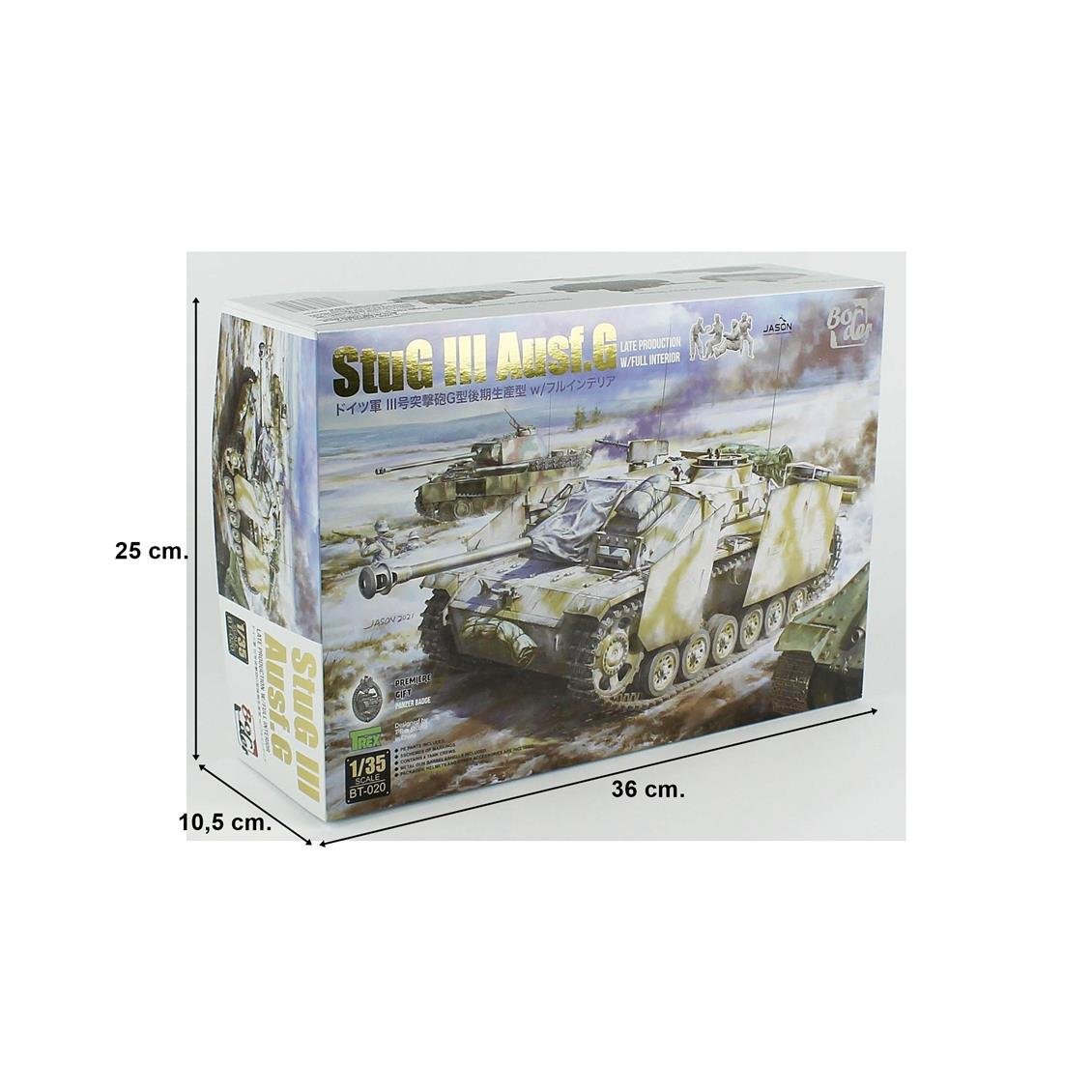 Border BT-020 1/35 Ölçek, StuG III Ausf. G, Geç Dönem Tankı, İç Detaylı, Plastik Model Kiti