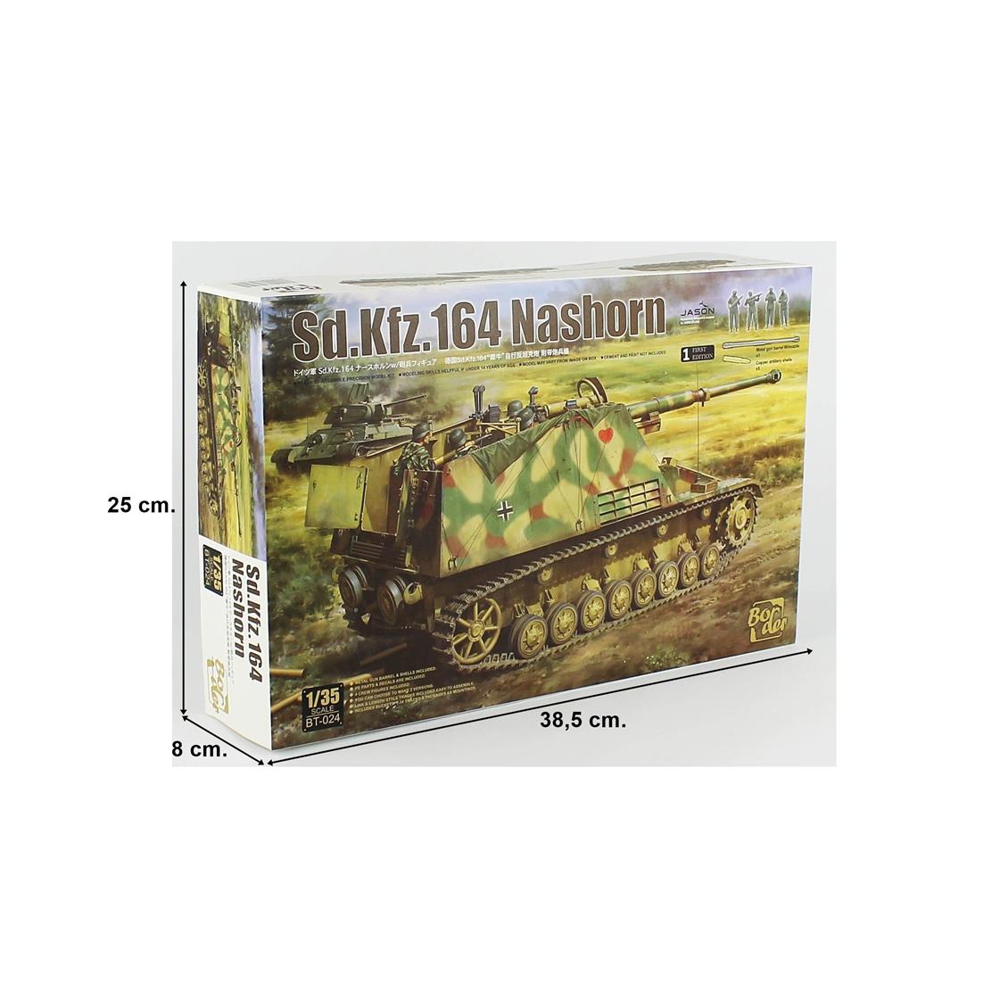 Border BT-024 1/35 Ölçek, Sd.Kfz.164 Nashorn, Erken Dönem Tankı, 4 Figürlü, Plastik Model Kiti