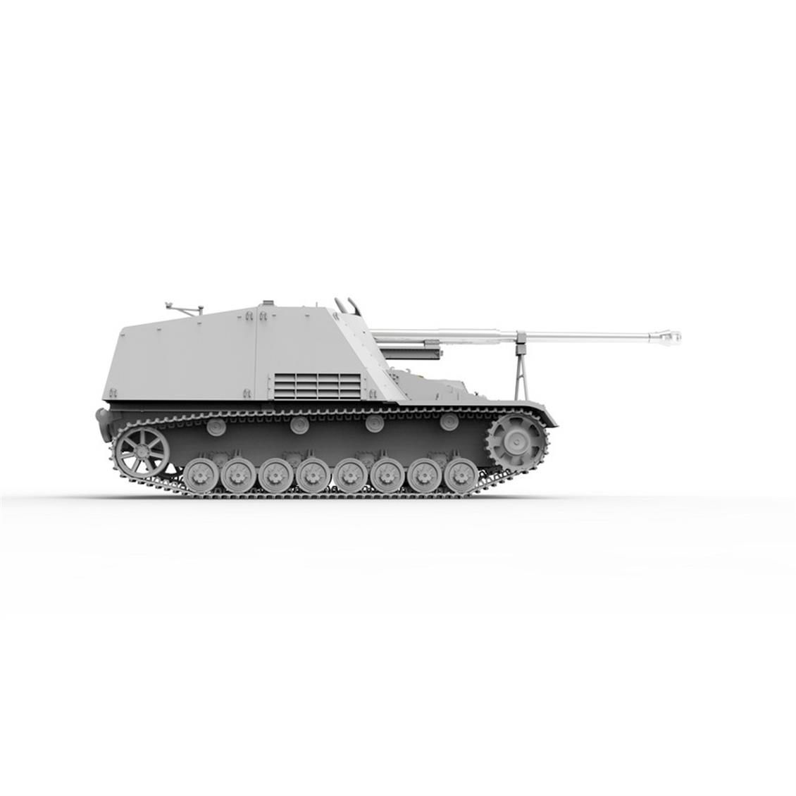 Border BT-024 1/35 Ölçek, Sd.Kfz.164 Nashorn, Erken Dönem Tankı, 4 Figürlü, Plastik Model Kiti