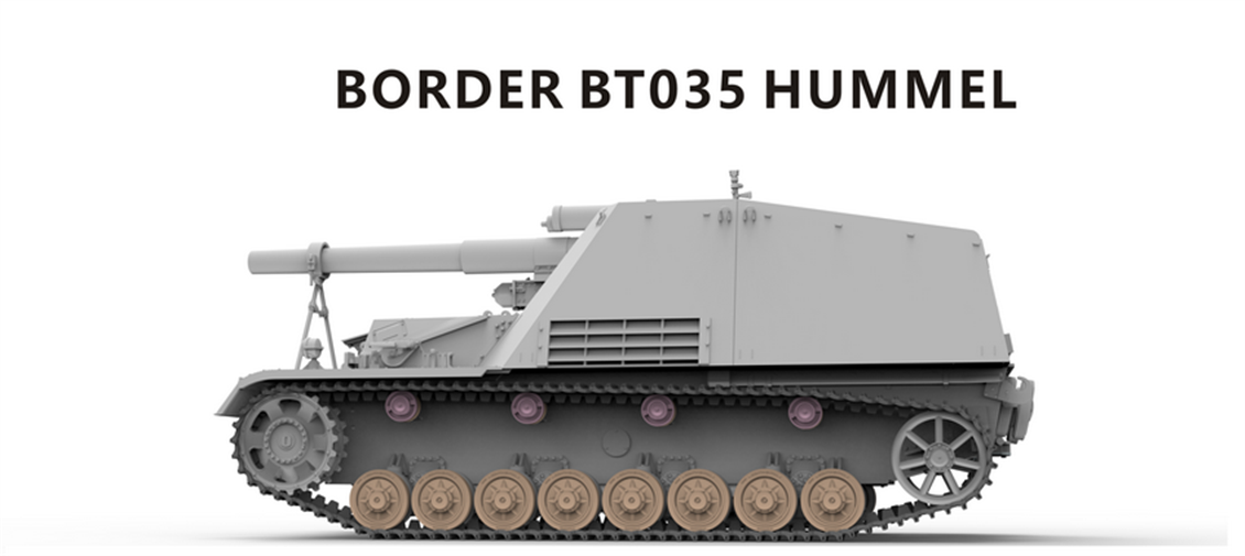 Border BT-035 1/35 Ölçek, 15cm s.FH 18/1 Hummel Sd. Kfz. 165 Geç Dönem Tankı, Plastik Model Kiti
