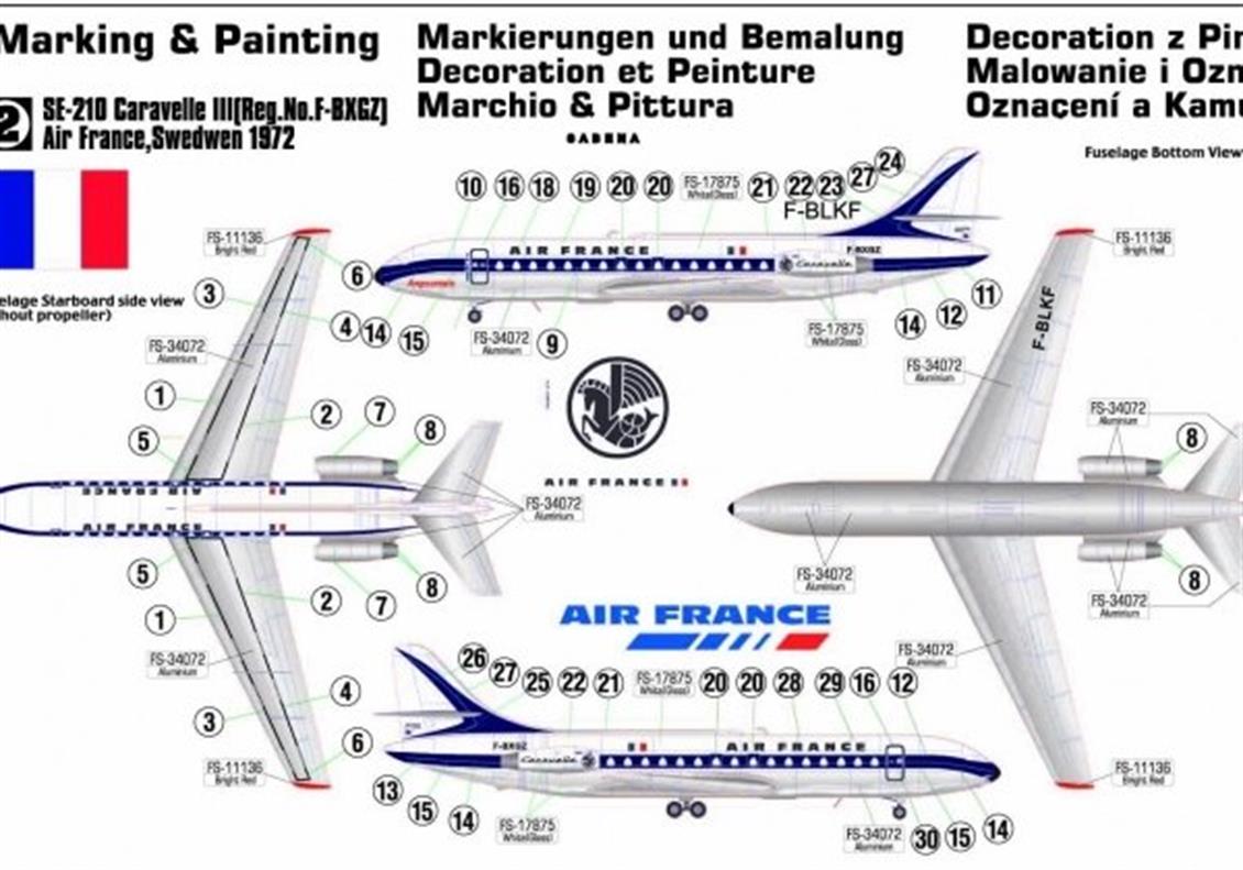 D-28 1/144 Se-210 Caravelle Air France