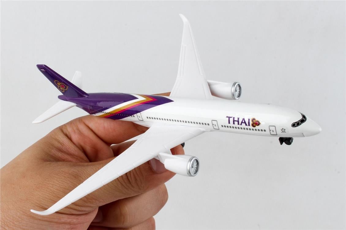 Daron 86RT-0235 Thai Airways, 12,5 cm. Metal Gövde, Plastik Kanatlar, Sergilemeye Hazır Model Yolcu Uçağı