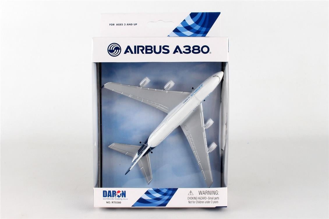 Daron 86RT-0380 Airbus A380, 12,5 cm. Metal Gövde, Plastik Kanatlar, Sergilemeye Hazır Model Yolcu Uçağı