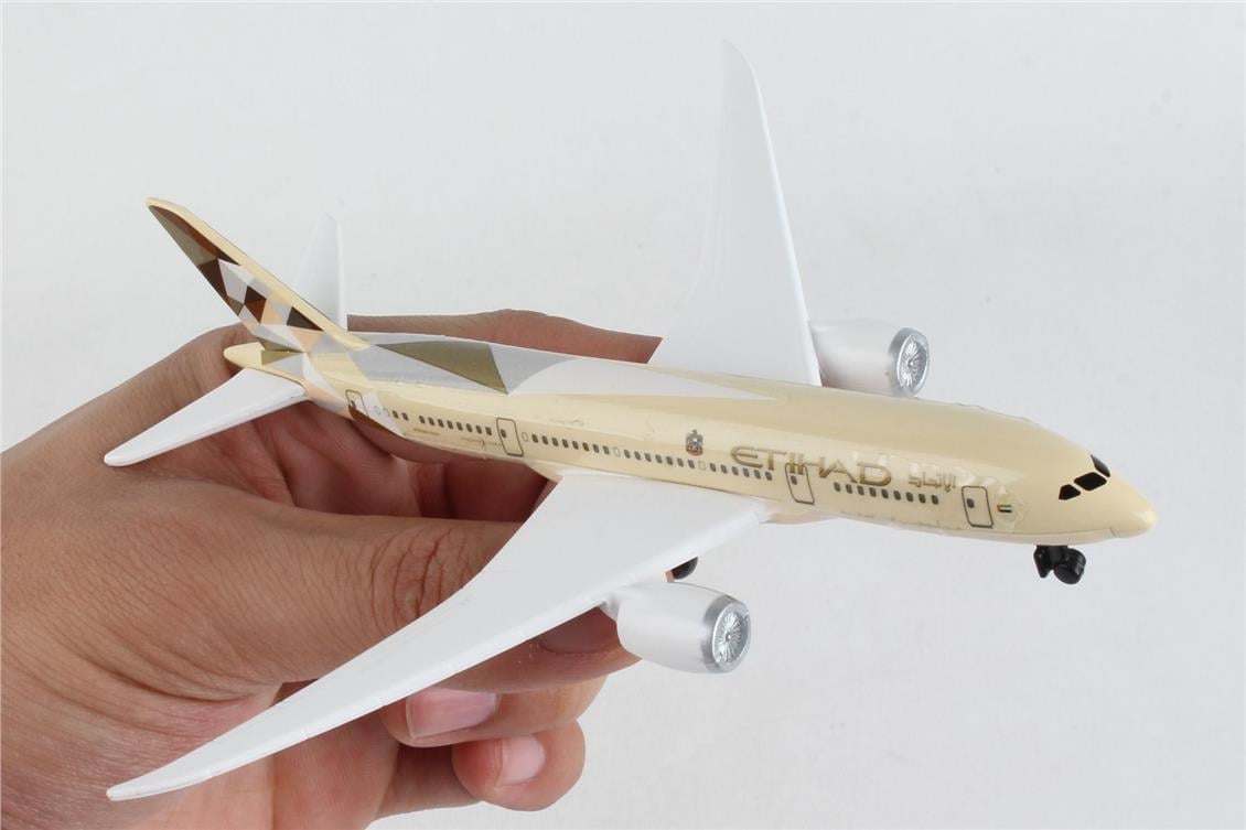 Daron 86RT-2374 Etihad Airways, 12,5 cm. Metal Gövde, Plastik Kanatlar, Sergilemeye Hazır Model Yolcu Uçağı