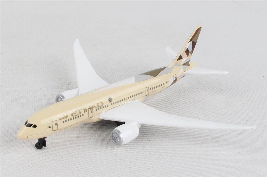 Daron 86RT-2374 Etihad Airways, 12,5 cm. Metal Gövde, Plastik Kanatlar, Sergilemeye Hazır Model Yolcu Uçağı