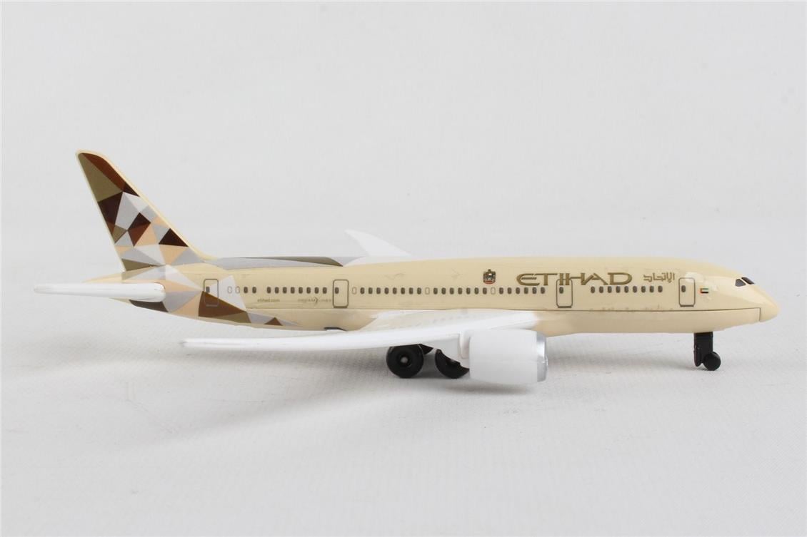 Daron 86RT-2374 Etihad Airways, 12,5 cm. Metal Gövde, Plastik Kanatlar, Sergilemeye Hazır Model Yolcu Uçağı