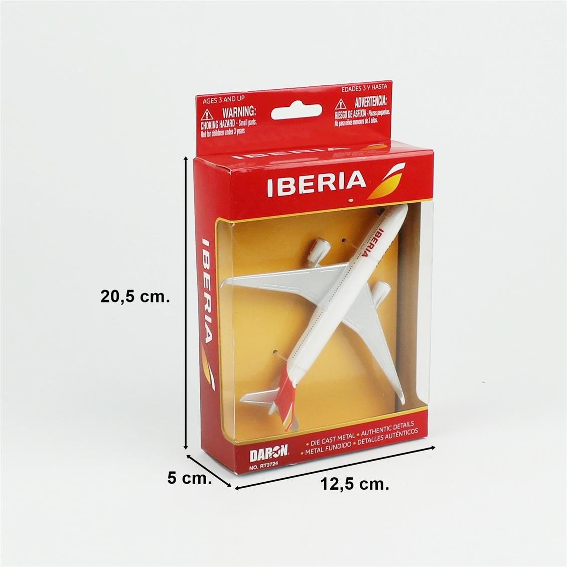 Daron 86RT-2374 Iberia Airways, 12,5 cm. Metal Gövde, Plastik Kanatlar, Sergilemeye Hazır Model Yolcu Uçağı