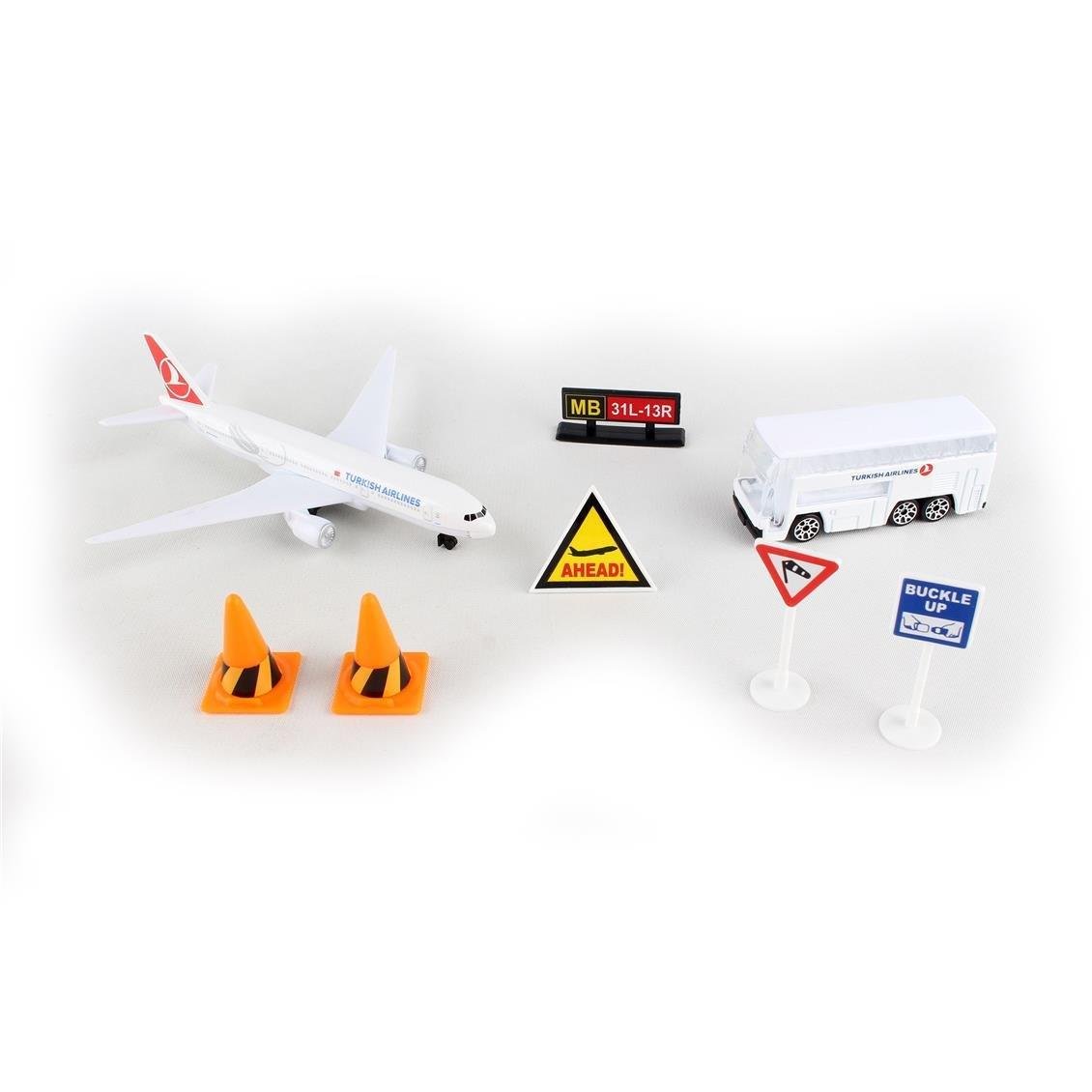 Daron 86RT-5401 Turkish Airlines Yolcu Uçak ve Oyun Seti, 8 Parça Metal Gövde, Plastik Kanatlar, Sergilemeye Hazır Model Yolcu
