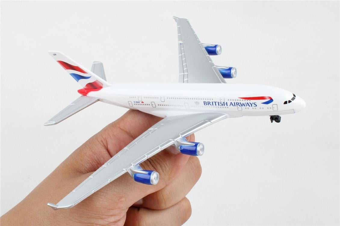 Daron 86RT-6008 British Airbus A380, 12,5 cm. Metal Gövde, Plastik Kanatlar, Sergilemeye Hazır Model Yolcu Uçağı