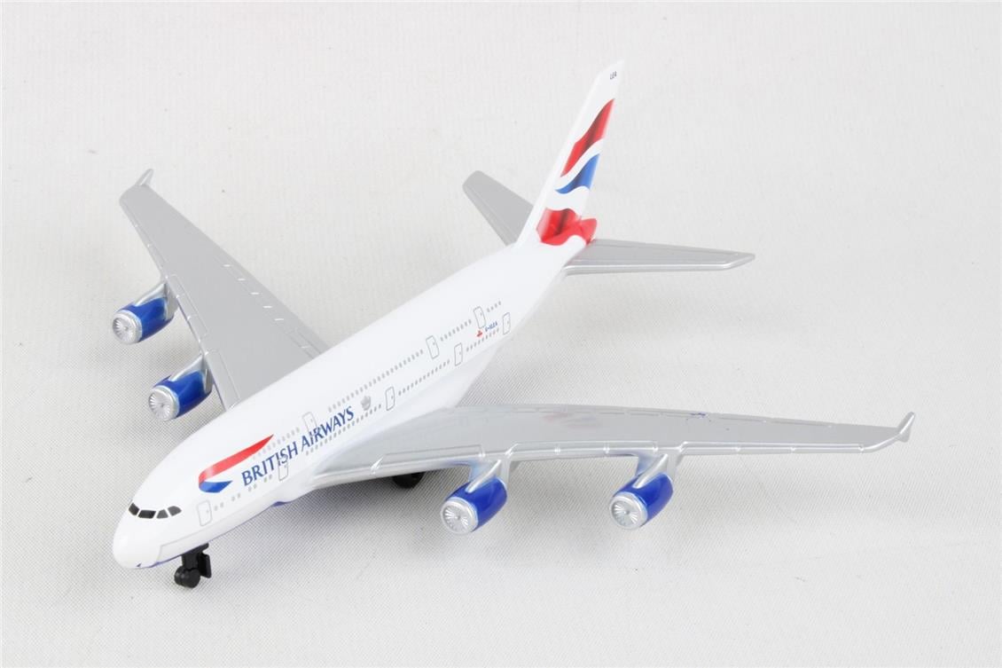 Daron 86RT-6008 British Airbus A380, 12,5 cm. Metal Gövde, Plastik Kanatlar, Sergilemeye Hazır Model Yolcu Uçağı