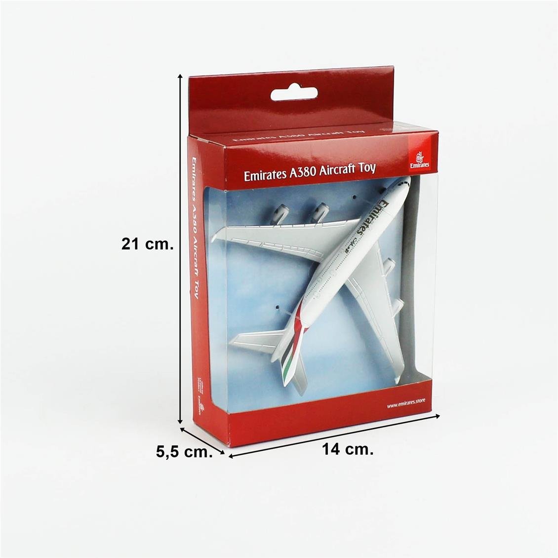 Daron 86RT-9904 Emirates Airbus A380, 12,5 cm. Metal Gövde, Plastik Kanatlar, Sergilemeye Hazır Model Yolcu Uçağı