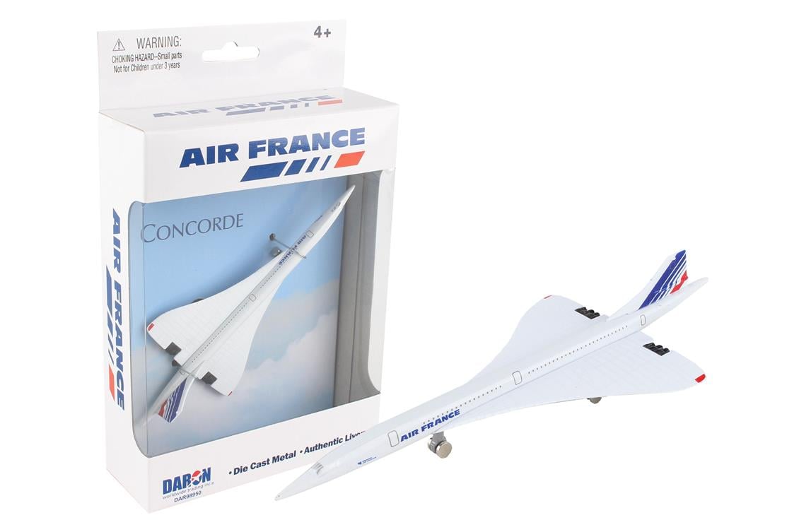 Daron DAR98950 Air France Concorde, Beyaz, 12,5 cm. Metal Gövde, Plastik Kanatlar, Sergilemeye Hazır Model Yolcu Uçağı