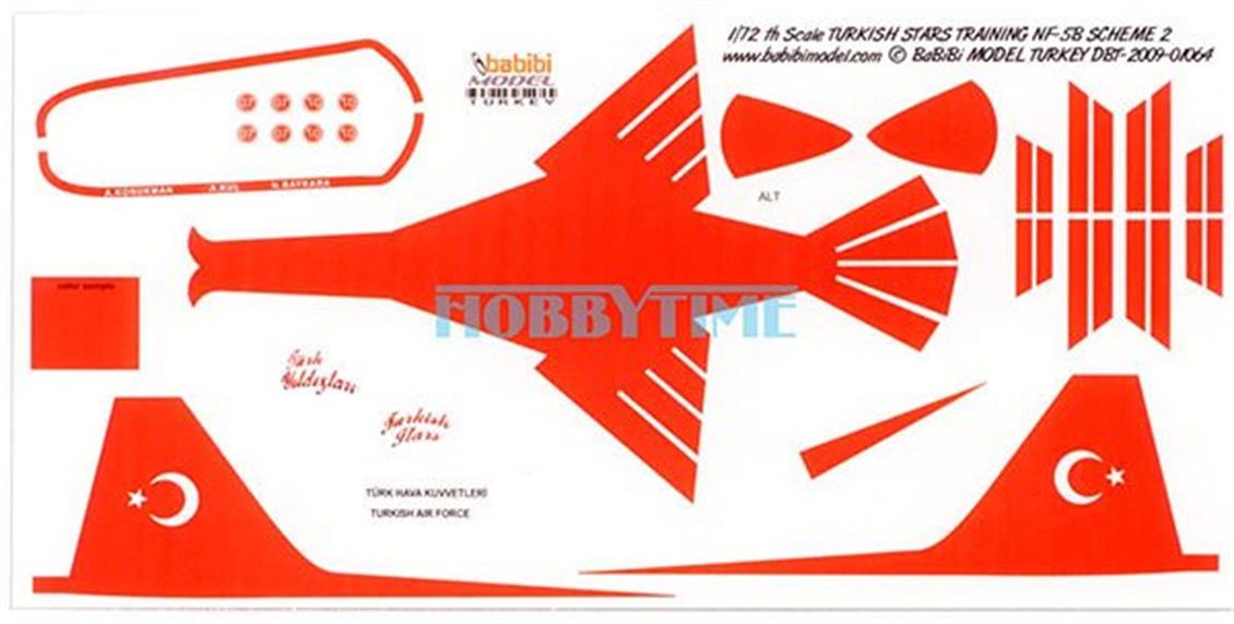 DBT01064 1/72 TÜRK YILDIZLARI TRAİNİNG 2 DEKAL ÇIK