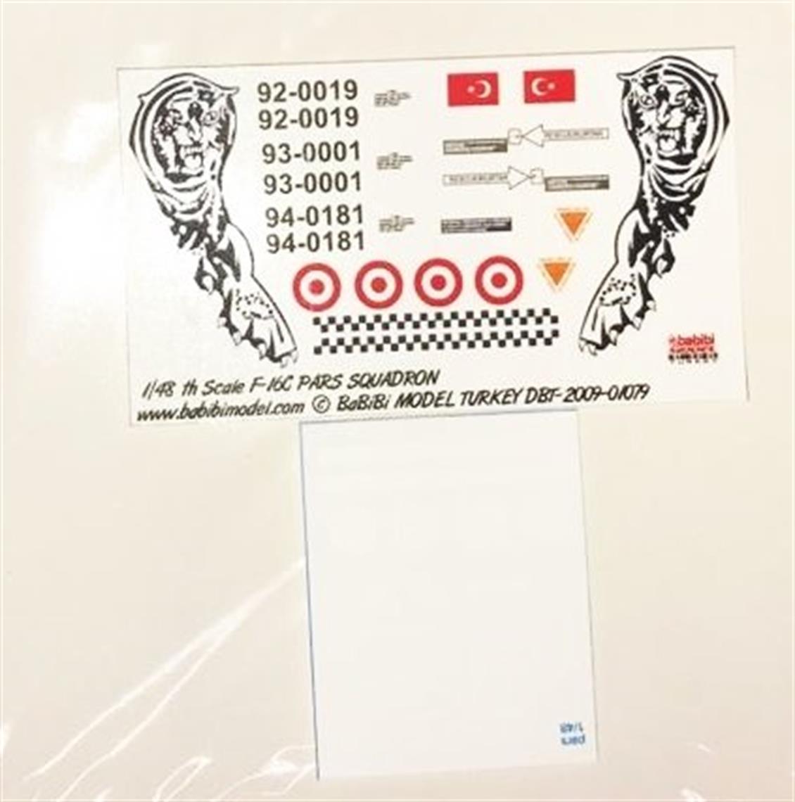 DBT01079 1/48 TURAF F-16 C 181.PARS FİLO