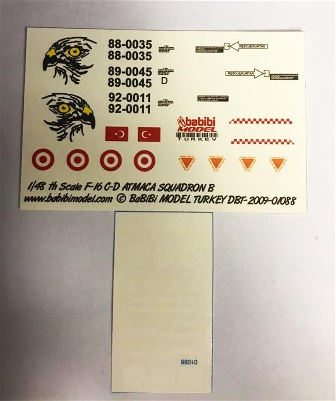 DBT01088 1/48 TURAF F-16 C/D 182. ATMACA FİLO