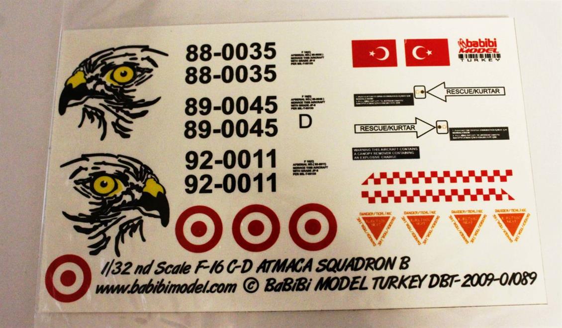 DBT01089 1/32 TURAF F-16 C/D 182. ATMACA FİLO