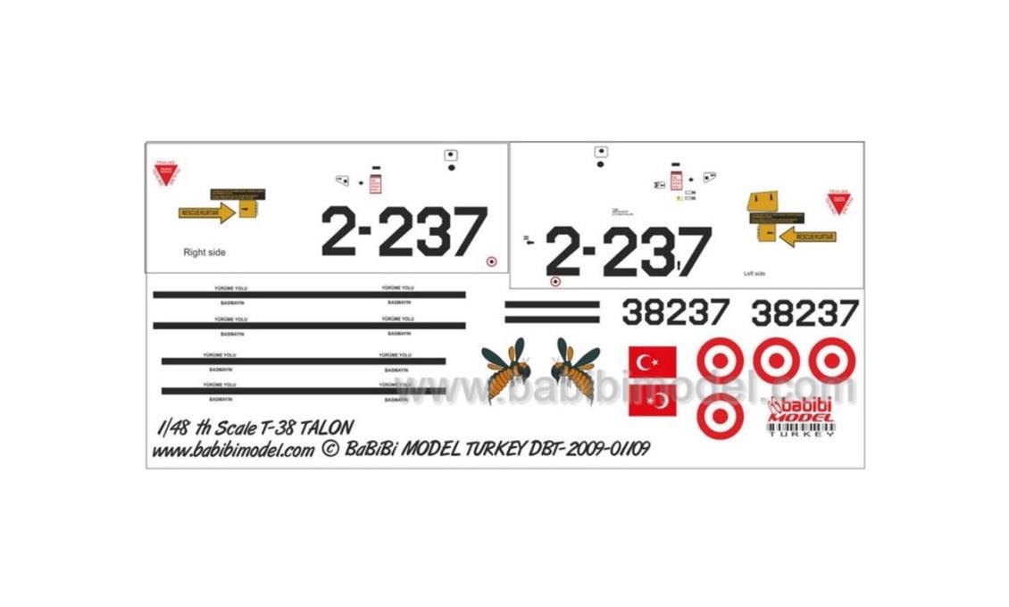 DBT01108 1/72 T-38 TALON DEKAL ÇIKARTMA