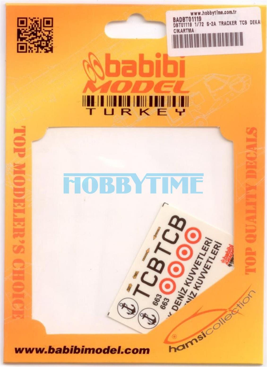 DBT01119 1/72 S-2A TRACKER TCB DEKAL ÇIKARTMA