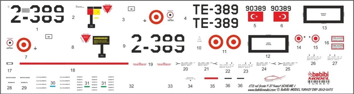 DBT01175 1/72 T-37 TWEET ŞEMA1