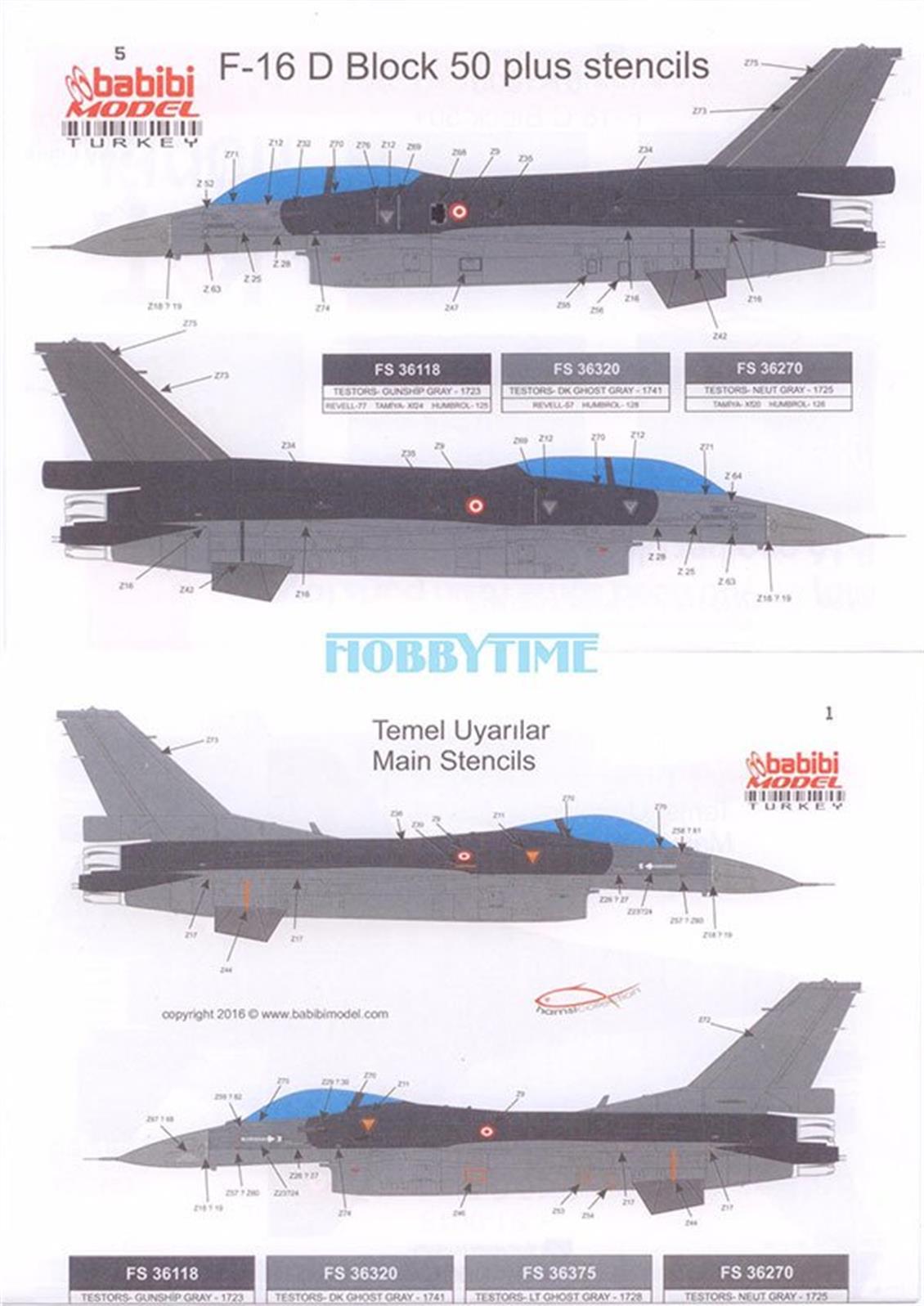 DDT01019 1/48 TURAF F-16 FİLOLAR KARIŞIK DEKAL SET