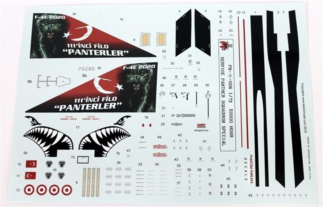 DDT10123 1/72 TURAF F-4E 111,112,113. FİLOLAR ÖZEL