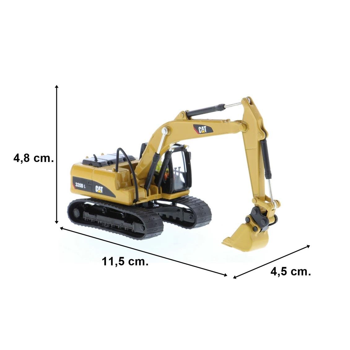 Diecast Masters 85652 1/87 Ölçek, Cat 320D L Hidrolik Ekskavatör ( Çoklu Ataşmanlar ile), Sergilemeye Hazır Metal İş Makinası M