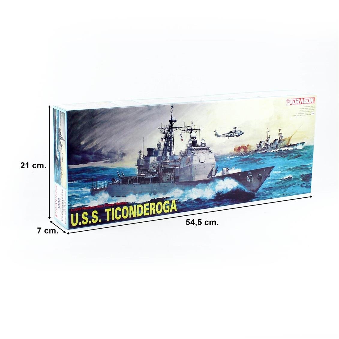 Dragon 1003 1/350 Ölçek, USS Ticonderoga CG-47 Güdümlü Füze Kruvazörü Plastik Model Kiti
