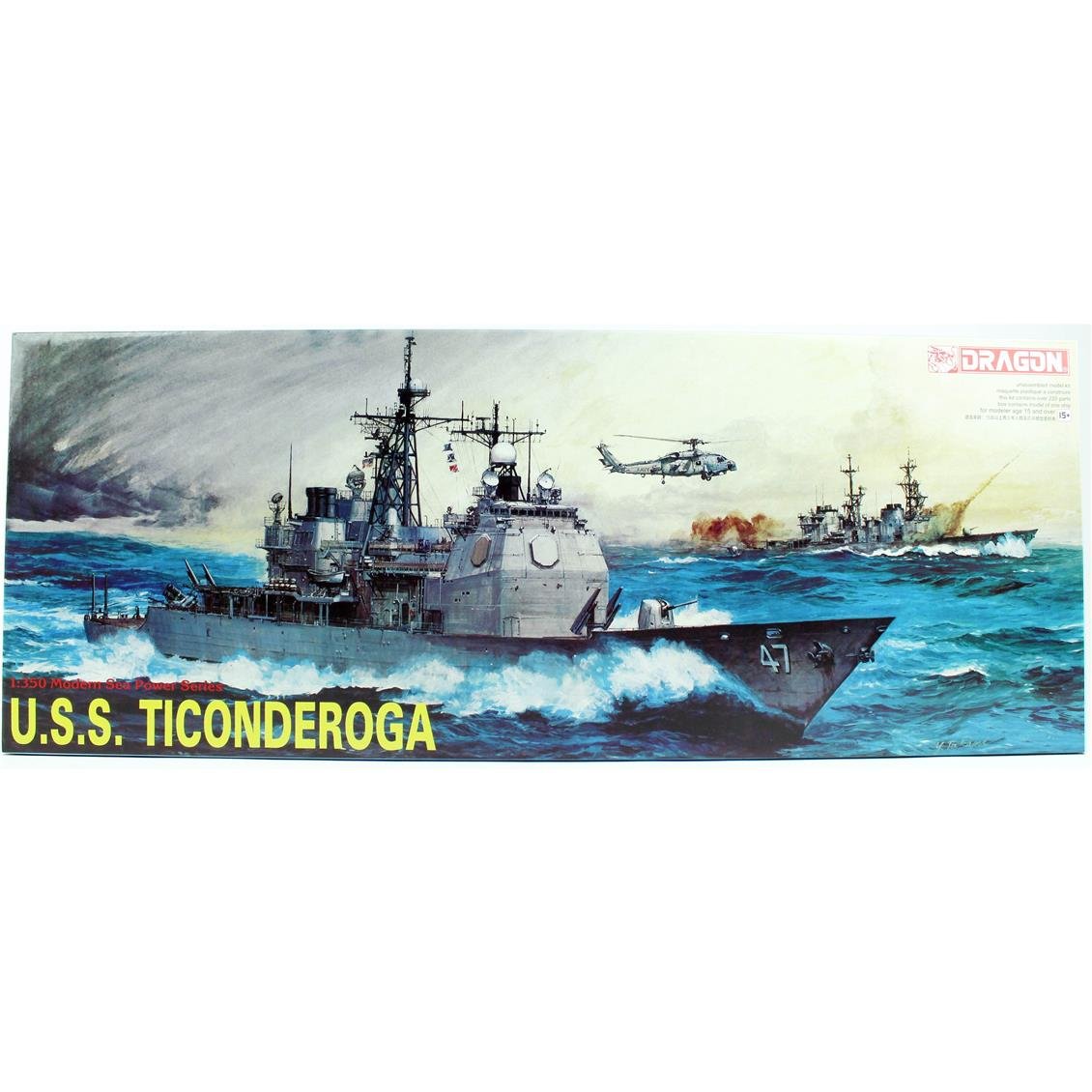 Dragon 1003 1/350 Ölçek, USS Ticonderoga CG-47 Güdümlü Füze Kruvazörü Plastik Model Kiti