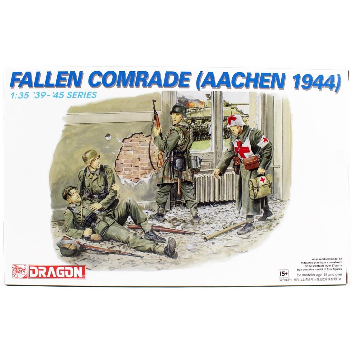 Dragon 6119 1/35 Scale, Downed Comrade and Soldier Figures (Aachen1944), Plastic Model Kit
