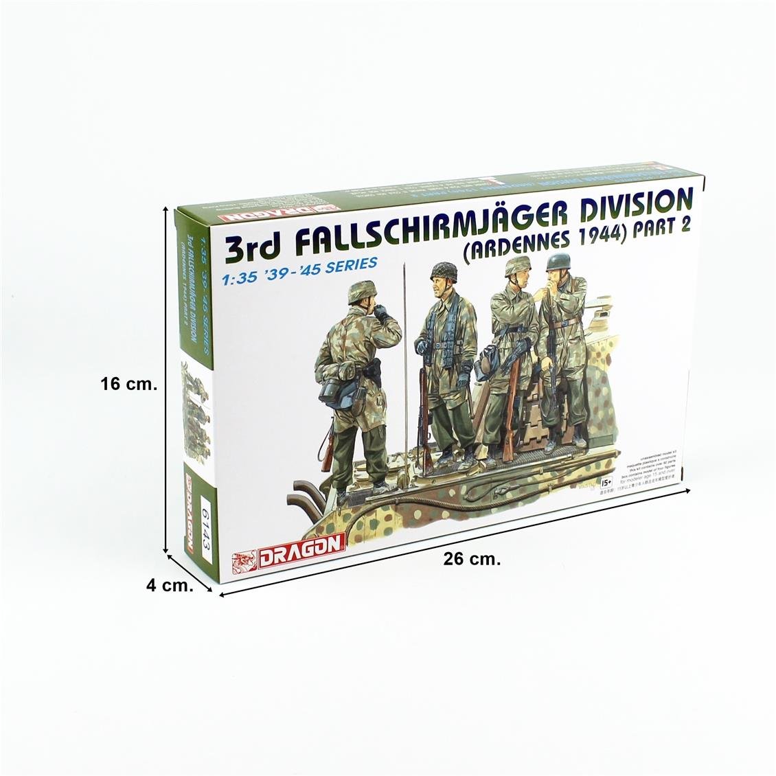 Dragon 6143 1/35 Scale, 3rd Paratrooper Squad (Ardennes 1944) Part2 Figures, Plastic Model Kit