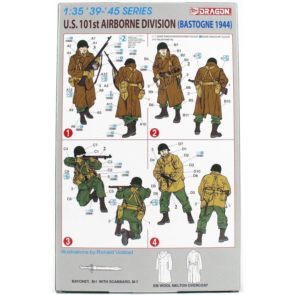 Dragon 6163 1/35 Ölçek, ABD 101.Hava İndirme Tümeni (Bastogne 1944) Asker Figürleri  Plastik Model Kiti