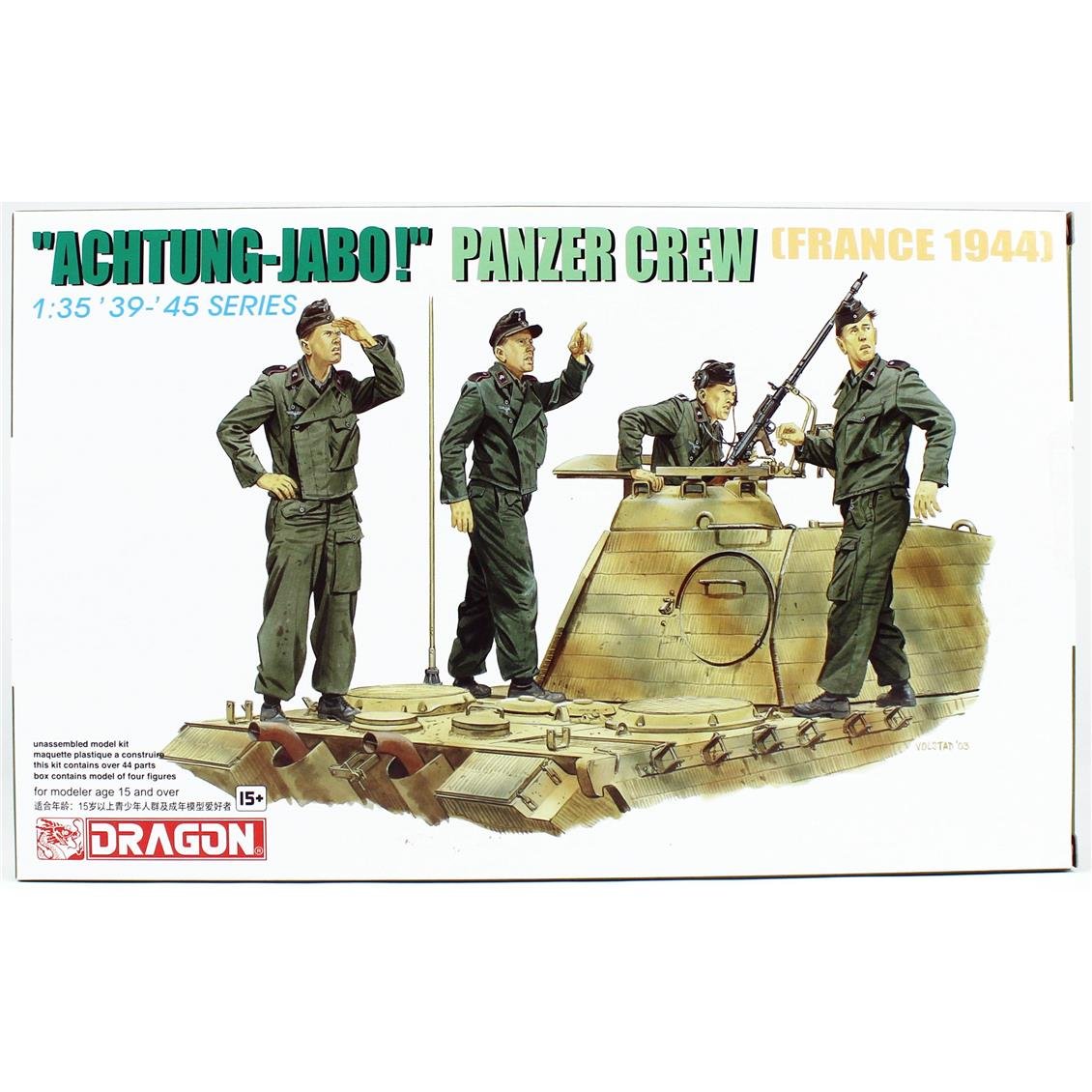 Dragon 6191 1/35 Scale, (Achtung-Jabo!) Tank Crew (France 1944) Soldier Figures Plastic Model Kit