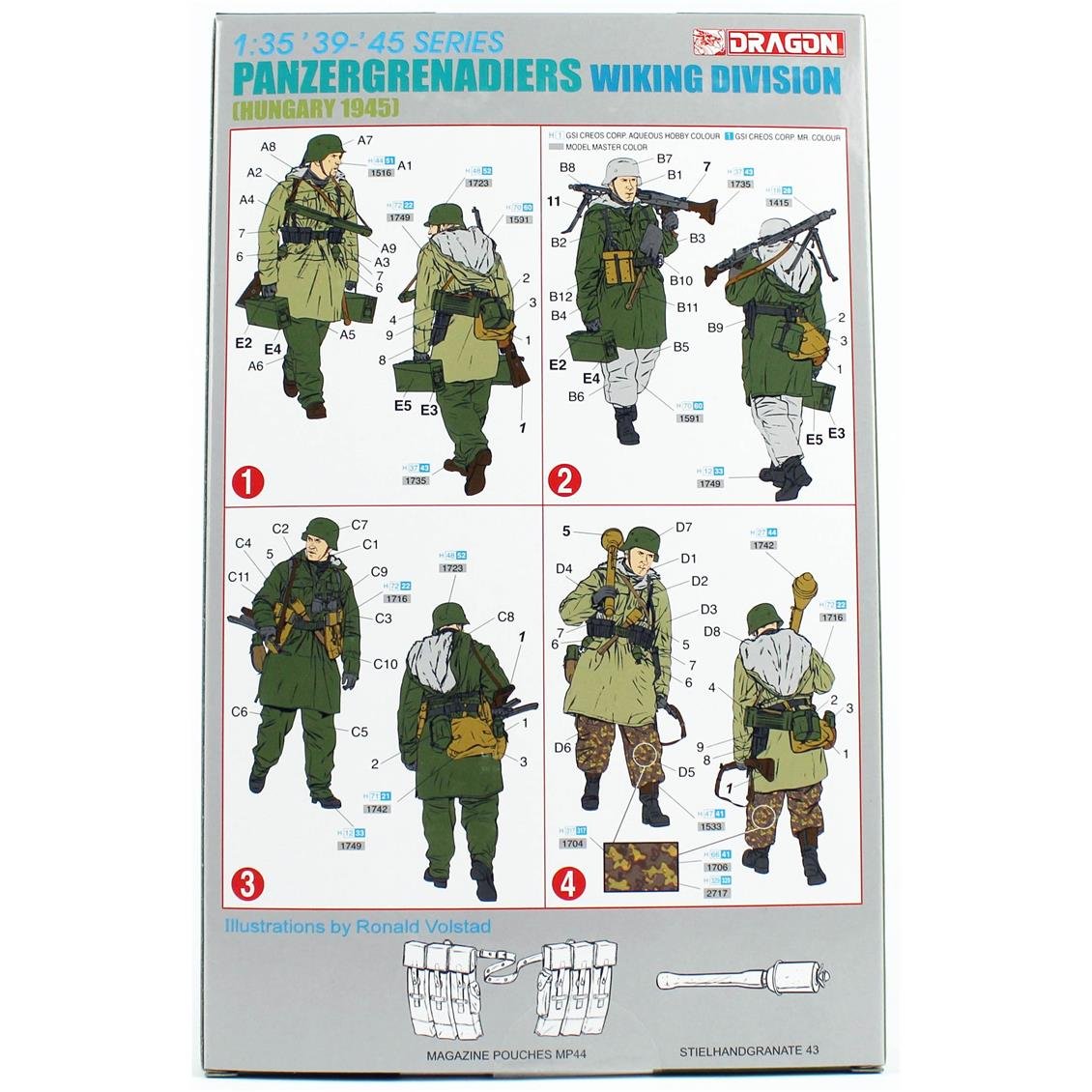 Dragon 6194 1/35 Ölçek, Tank İmha Ekibi, Wiking Timi (Macaristan 1945) Figürleri Plastik Model Kiti