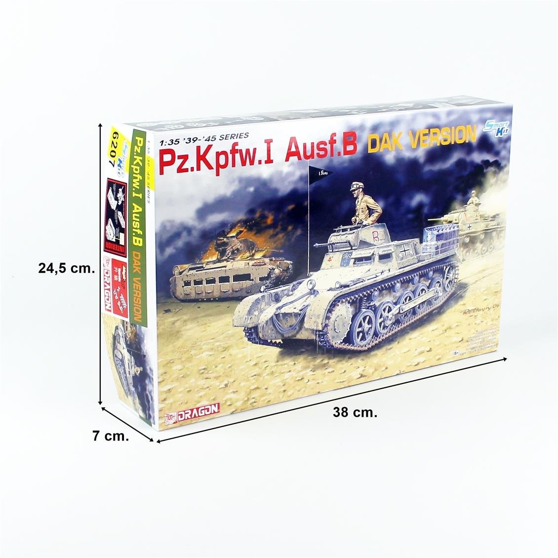 Dragon 6207 1/35 Scale, Pz.Kpfw. I Ausf.B Tank, DAK Version, Plastic Model Kit
