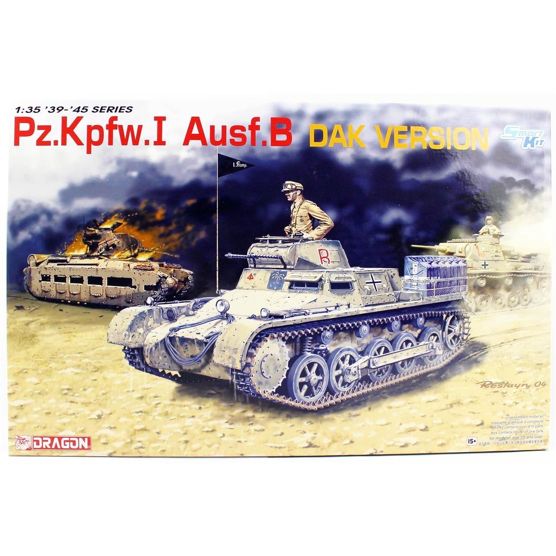 Dragon 6207 1/35 Scale, Pz.Kpfw. I Ausf.B Tank, DAK Version, Plastic Model Kit